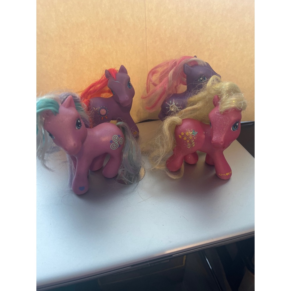 Vintage 2002 Hasbro My Little Pony G3 Lot of 4 Pink Purple Wysteria Figures